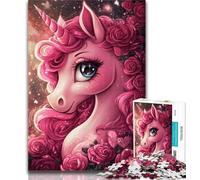 Puzzles for Adults Pink Unicorn Jigsaw Puzzle 1000 Pieces for Teenagers,Educational Game Challenge Toy for Women And Men 26x38cm