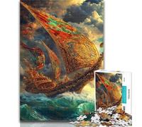 Puzzles for Adults Pirate Ship Jigsaws 1000 Pieces for Adults,with Fully Interlocking Randomly Shaped Pieces for And 14 Years Old 50x75cm