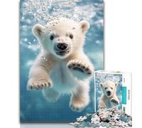 Puzzles for Adults Polar Bear Underwater Puzzles for Teenagers 1000 Pieces,Relax Games Is Ideal As A Gift for The Whole Family 26x38cm