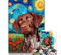 Puzzles for Adults Poppy Brown Dog 1000 Pieces Jigsaw Puzzle for Adults& Teens,Fully Interlocking & Randomly Shaped Pieces 50x75cm