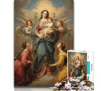 Puzzles for Adults Portrait of Mary The Mother 1000 Piece Jigsaw Puzzles for Adults Gifts,Interesting Stress Reduction Parent-child Interaction 26x38cm