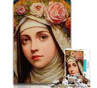 Puzzles for Adults Portrait of Mary The Mother Puzzles for Teenagers 1000 Pieces,Relax Games Is Ideal As A Gift for The Whole Family 26x38cm