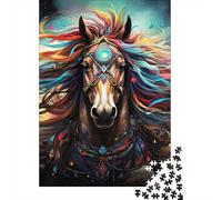 Puzzles for Adults Psychedelic Colored Horses 500 Piece Jigsaw Puzzles Wood Puzzle for Adults And Age 18 Years Up Puzzle Fun Puzzles Games 500pcs (52x38cm)