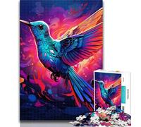 Puzzles for Adults Psychedelic Hummingbird Jigsaws 1000 Pieces for Teenagers,Toys Educational Games Stress Relieving Wall Decoration 26x38cm