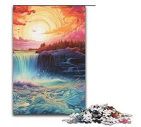 Puzzles for Adults Psychedelic Niagara Falls at Night 1000 Piece Paper Jigsaw for Kids Age 12 Years Up Home Decoration 1000 PCS(38x26cm)