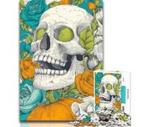 Puzzles for Adults Pumpkin Skeleton Jigsaws Puzzles 1000 Pieces for Adults Gifts,Family Entertainment Toys Is Ideal As A Gift for The Whole Family 50x75cm