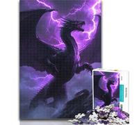 Puzzles for Adults Purple Flying Dragon 1000 Pieces Jigsaw Puzzles for Adults And Teens,with Fully Interlocking Randomly Shaped Pieces for And 14 Years Old 50x75cm