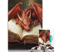 Puzzles for Adults Red Flying Dragon Puzzles for Teenagers 1000 Pieces,Relax Games Is Ideal As A Gift for The Whole Family 50x75cm