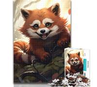 Puzzles for Adults Red Panda Art 1000 Piece Jigsaw Puzzles for Teenagers,Educational Games Home Decoration Deal As Gifts for The Whole Family 75x50cm