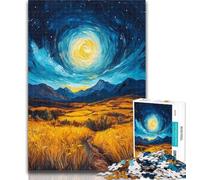 Puzzles for Adults Rice Fields Under The Night Sky 1000 Pieces Jigsaw Puzzles For Teens And Adults,Learning Educational Toy for Is Ideal As A Gift for The Whole Family 50x75cm