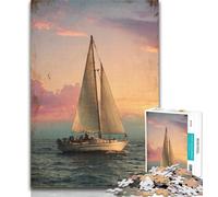 Puzzles for Adults Sailboat Sailing The Ocean Jigsaw Puzzles for Adults,Toys Educational Games Stress Relieving Great Gifts And Toys 26x38cm