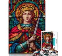 Puzzles for Adults Saint A Stained Glass Jigsaws Puzzles 1000 Pieces for Teenagers Gifts,DIY Birthday Gifts for Teens And Adults 26x38cm