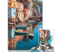 Puzzles for Adults Seaside City View Jigsaws 1000 Pieces for Adults,with Fully Interlocking Randomly Shaped Pieces for And 14 Years Old 50x75cm