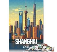 Puzzles for Adults Shanghai China 1000 Piece Jigsaw Puzzles Paper Puzzle for Adults And Age 18 Years Up Puzzle Fun Puzzles Games 38x26cm/1000pcs