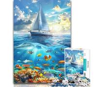 Puzzles for Adults Ship Sailing on The Ocean Adult Jigsaws 1000 Pieces Difficult,Challenging Game for The Whole for Women, Gifts for Men 26x38cm