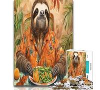 Puzzles for Adults Sloth Eating Jigsaw Puzzles for Adults,Toys Educational Games Stress Relieving Great Gifts And Toys 50x75cm