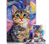 Puzzles for Adults Smiling Cat Jigsaws 1000 Pieces for Adults,Toys Educational Games Stress Relieving Parent-child Interaction 50x75cm
