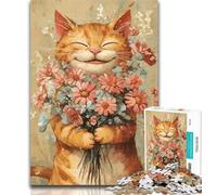 Puzzles for Adults Smiling Cat Jigsaws 1000 Pieces for Teenagers,Toys Educational Games Stress Relieving Wall Decoration 50x75cm