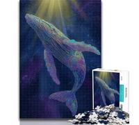 Puzzles for Adults Spiritual Whale Adult Jigsaws 1000 Pieces Difficult,Toys Educational Games Stress Relieving Artists Collection, Fine Art 26x38cm