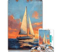 Puzzles for Adults Starry Sky Sailboat Adult Jigsaw Puzzles 1000 Pieces,Family Game Stress Reliever Difficult Challenge Great Gifts And Toys 50x75cm