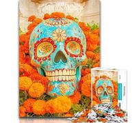 Puzzles for Adults Sugar Skull Puzzles 1000 Pieces for Adults,Wall Decoration Unique Birthday And Xmas Gifts Suitable for And 14 50x75cm