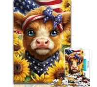 Puzzles for Adults Sunflower Yak Baby Jigsaw Puzzle 1000 Pieces for Teenagers,Educational Game Challenge Toy for Women And Men 50x75cm