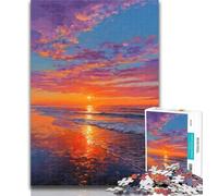Puzzles for Adults Sunset at Sea 1000 Piece Jigsaw Puzzles for Teenagers Gifts,Toys Educational Games Stress Relieving Wall Decoration 50x75cm