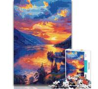 Puzzles for Adults Sunset in The Town 1000 Pieces Jigsaw Puzzles For Teens And Adults,Learning Educational Toy for Is Ideal As A Gift for The Whole Family 50x75cm