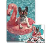 Puzzles for Adults Swimming Pug Puzzles for Adults 1000 Pieces,Birthday Present, Gifts, Wall Art for And Age 14 Years Up 50x75cm