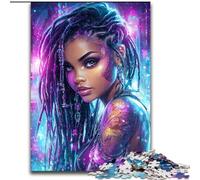 Puzzles for Adults Teens 1000 Pieces African American Woman, Analysis And Logic with Fully Interlocking Randomly Shaped Pieces for And Age 14 Years Up 26x38cm