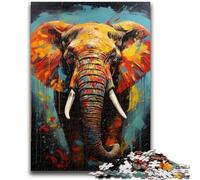 Puzzles for Adults Teens 1000 Pieces African Elephant Puzzles for Adults,Challenging Game for Is Ideal As A Gift for The Whole Family (75x50cm)
