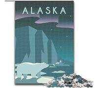 Puzzles for Adults Teens 1000 Pieces Alaska,Educational Stress Relief Toy for Is Ideal As A Gift for The Whole Family 38x26cm