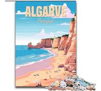 Puzzles for Adults Teens 1000 Pieces Algarve Portugal, for And from 14 Years And over Educational Learning Toys Family Games Birthday Present 26x38cm