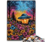 Puzzles for Adults Teens 1000 Pieces Alien UFO Stress Reliever Difficult Challenge Is Ideal As Gifts for The Whole Family 50x75cm