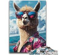 Puzzles for Adults Teens 1000 Pieces Alpaca on Vacation 1000 Pieces for Adults,Learning Educational Toys Family Games Unique Birthday And Gifts (38x26cm)
