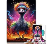 Puzzles for Adults Teens 1000 Pieces Animal Art Ostrich,Family Game Stress Reliever Difficult Challenge Enhance Love between Couples (75x50cm)