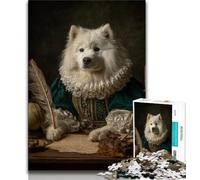 Puzzles for Adults Teens 1000 Pieces Animal Samoyed,Family Game Stress Reliever Difficult Challenge Enhance Love between Couples (75x50cm)