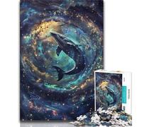 Puzzles for Adults Teens 1000 Pieces Animal Whale Art,Family Game Stress Reliever Difficult Challenge Enhance Love between Couples 38x26cm