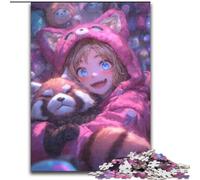 Puzzles for Adults Teens 1000 Pieces Anime Red Panda Girl, Learning Educational Is Ideal As A Gift for The Whole Family (Size 50x75cm)