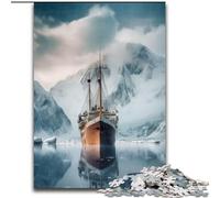 Puzzles for Adults Teens 1000 Pieces Antartica And Ship Ice, for And from 14 Years And over Educational Learning Toys Family Games Birthday Present 26x38cm