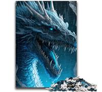 Puzzles for Adults Teens 1000 Pieces Art Ice Dragon for Age 14 Years And over Beautiful Design GameBeautiful Design Game Great Gift 26x38cm