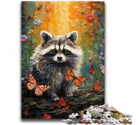 Puzzles for Adults Teens 1000 Pieces Art Raccoon for And from 14 Years And over Hands-on Game Christmas Game Gifts 50x75cm