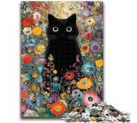 Puzzles for Adults Teens 1000 Pieces Artistic Abstract Black Cat for And from 14 Years And over Hands-on Game Christmas Game Gifts 26x38cm