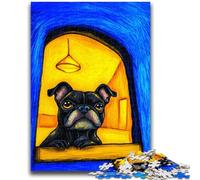 Puzzles for Adults Teens 1000 Pieces Artistic French Bulldog Puzzles for Adults,Challenging Game for Is Ideal As A Gift for The Whole Family (75x50cm)