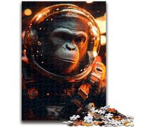 Puzzles for Adults Teens 1000 Pieces Astronaut Monkey Stress Reliever Difficult Challenge Deal As Gifts for The Whole Family 26x38cm