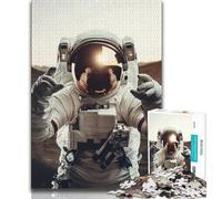 Puzzles for Adults Teens 1000 Pieces Astronauts in Space,Family Game Stress Reliever Difficult Challenge Enhance Love between Couples (38x26cm)