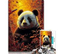Puzzles for Adults Teens 1000 Pieces Autumn Panda 1000 Piece Puzzle,Challenging Game Gifts for Is Ideal As A Gift for The Whole Family 38x26cm