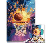 Puzzles for Adults Teens 1000 Pieces Basketball Sports,Family Game Stress Reliever Difficult Challenge Enhance Love between Couples 38x26cm
