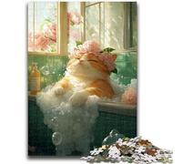 Puzzles for Adults Teens 1000 Pieces Bathroom Cat Family Fun for Is Ideal As A Gift for The Whole Family for And Age 14 Years Up 50x75cm