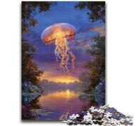 Puzzles for Adults Teens 1000 Pieces Beautiful Jellyfish 1000 Pieces for Adults,Learning Educational Toys Family Games Unique Birthday And Gifts (38x26cm)